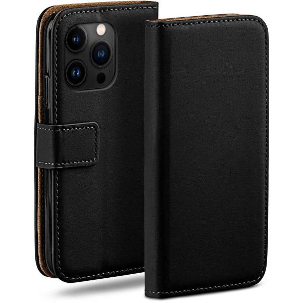 moex Book Case für iPhone 16 Pro Klapphülle mit Kartenfach
