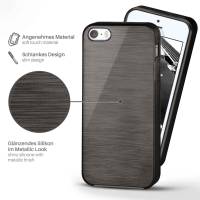 moex Brushed Case für Apple iPhone 5s – Silikon Handyhülle, Backcover in Aluminium Optik