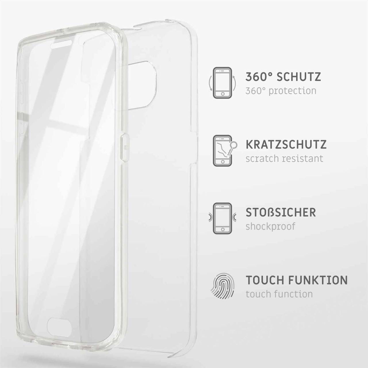 ONEFLOW Touch Case für Samsung Galaxy S9 – 360 Grad Full Body Schutz, komplett beidseitige Hülle