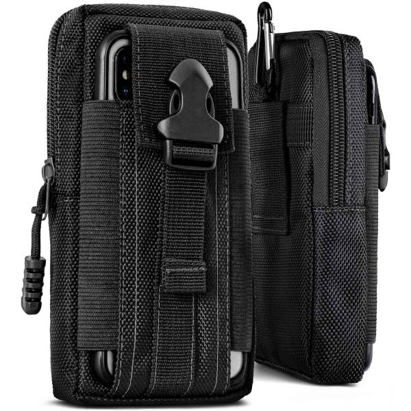 ONEFLOW Survival Case für Apple iPhone 14 – Handy Gürteltasche aus Oxford Nylon mit Karabiner