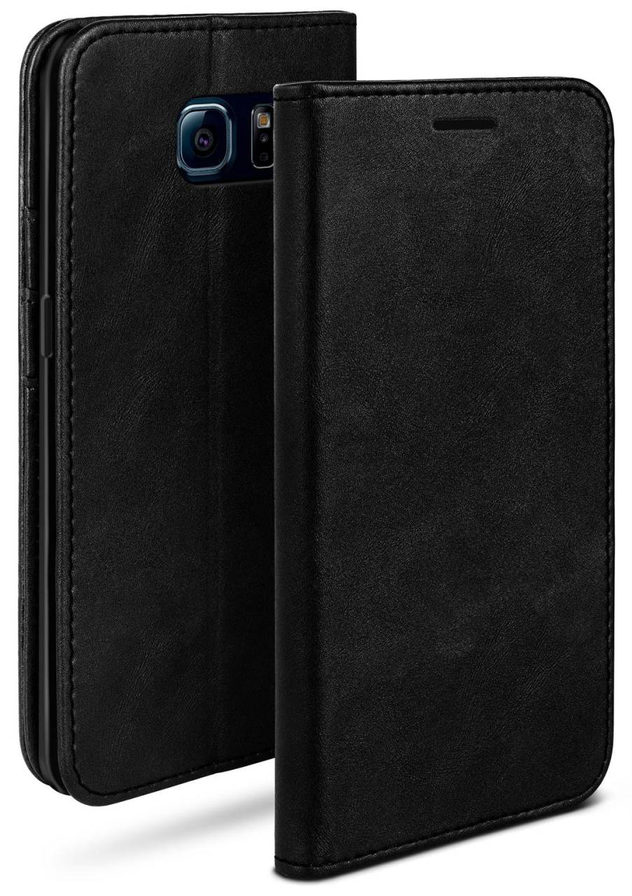moex Casual Case für Samsung Galaxy S6 Edge – 360 Grad Schutz Booklet, PU Lederhülle mit Kartenfach