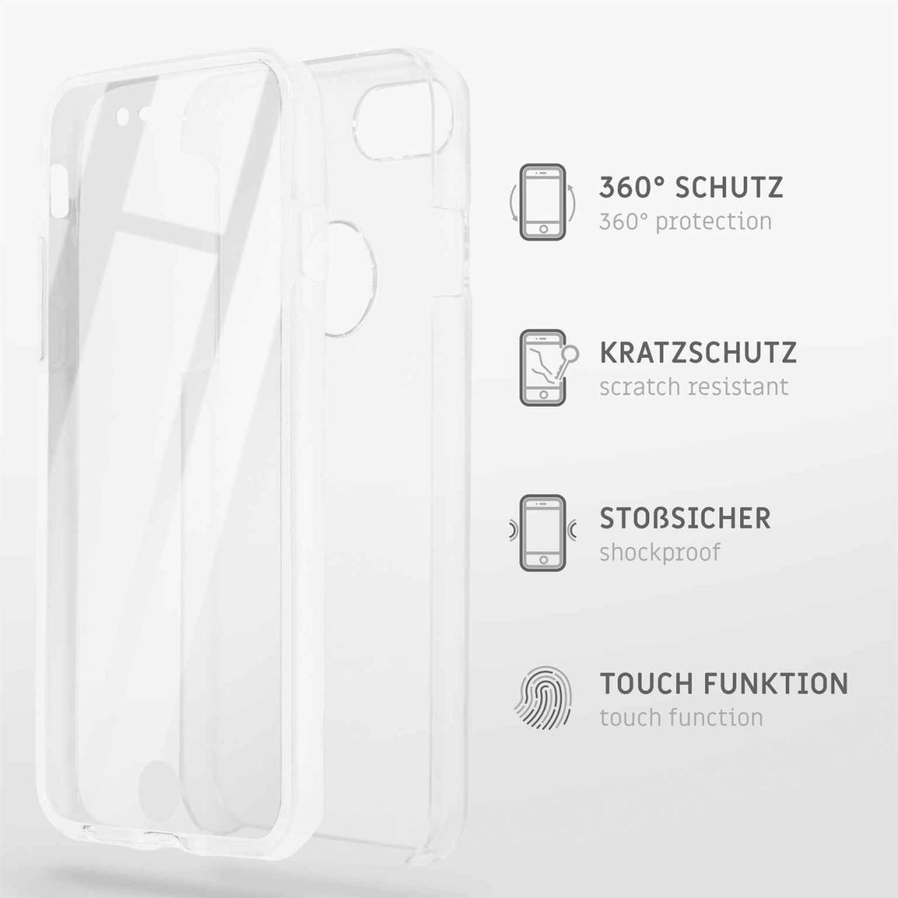 ONEFLOW Touch Case für Apple iPhone 14 Pro Max – 360 Grad Full Body Schutz, komplett beidseitige Hülle
