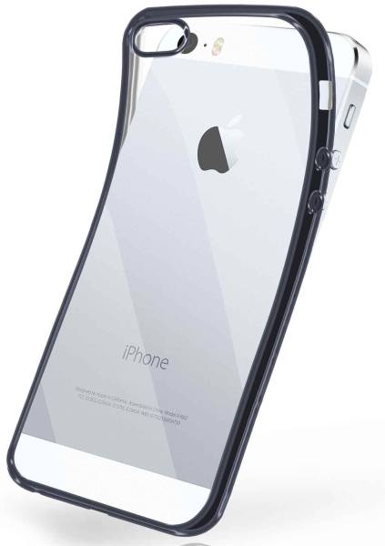 moex Chrome Case für Apple iPhone SE 1. Generation (2016) – Handy Bumper mit Chrom Rand – Transparente Hülle