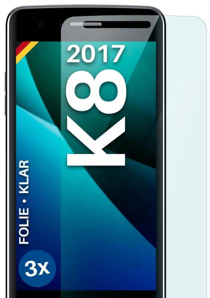 moex FlexProtect Klar für LG K8 (2017) – Schutzfolie für unsichtbaren Displayschutz, Ultra klar