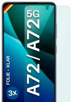 moex FlexProtect Klar für Samsung Galaxy A72 5G – Schutzfolie für unsichtbaren Displayschutz, Ultra klar