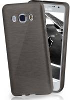 moex Brushed Case für Samsung Galaxy J7 (2016) – Silikon Handyhülle, Backcover in Aluminium Optik
