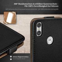 moex Flip Case für Motorola P30 Play – PU Lederhülle mit 360 Grad Schutz, klappbar