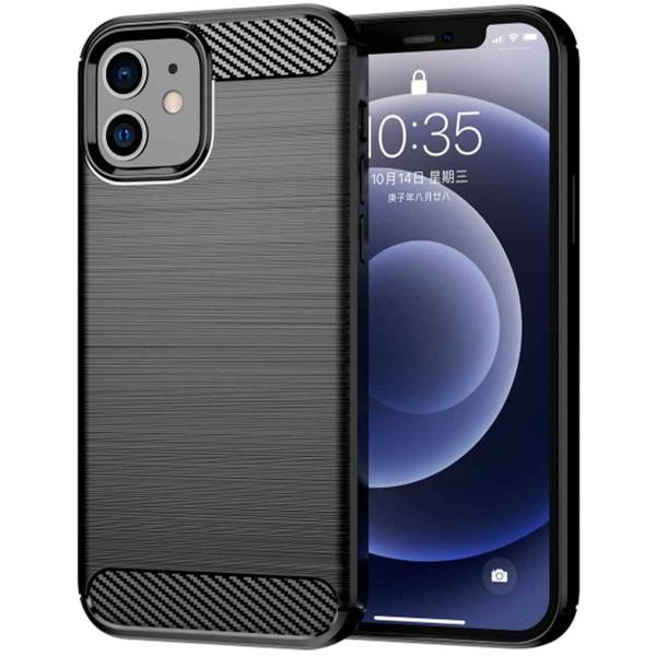 ONEFLOW Shift Case für Apple iPhone 12 Pro – Handyhülle aus robustem TPU in Carbon- & brushed Alu-Optik