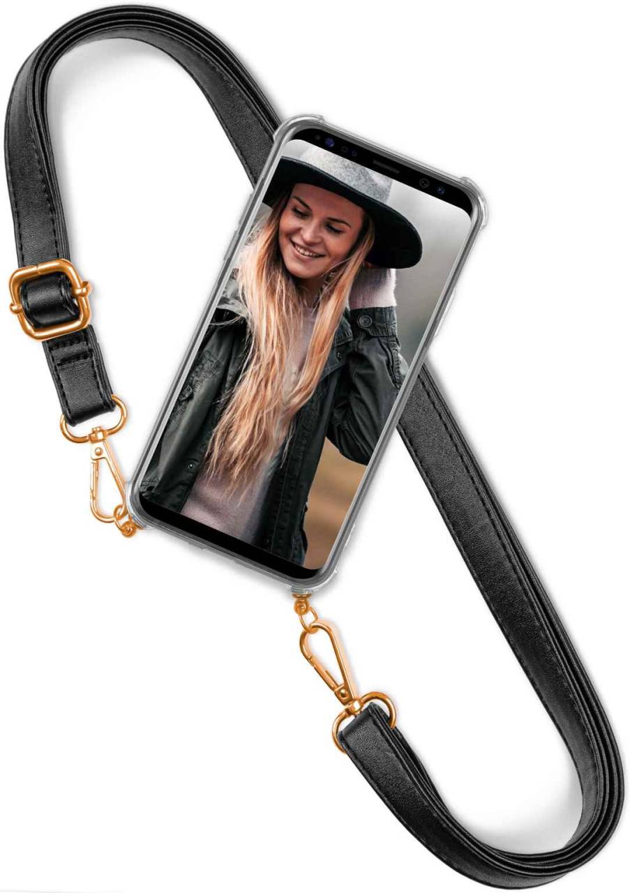 ONEFLOW Twist Case für Apple iPhone XR – Transparente Hülle mit Band aus PU Leder, abnehmbar