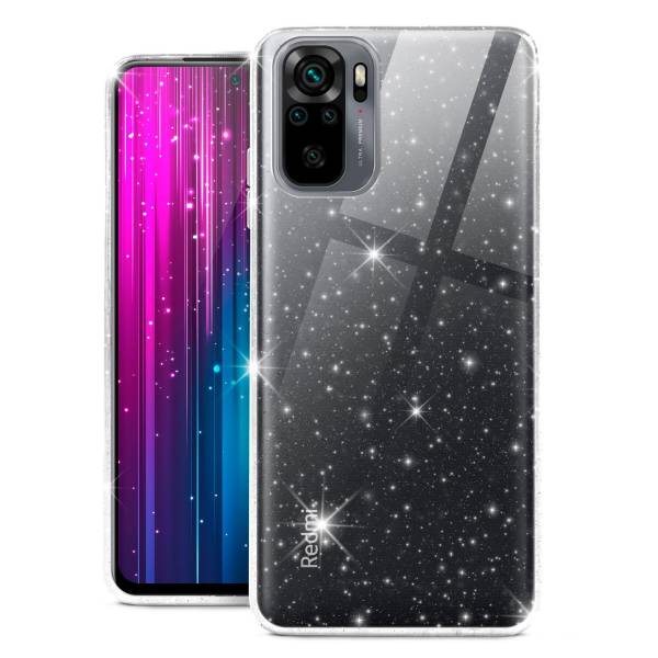 moex® Sparky Case für Xiaomi Redmi Note 10 – Stylische Glitzer Hülle, ultra slim Handyhülle, durchsichtig