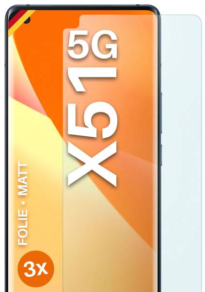 moex FlexProtect Matt für vivo X51 5G – Anti Reflex Schutzfolie für besten Displayschutz, Matt