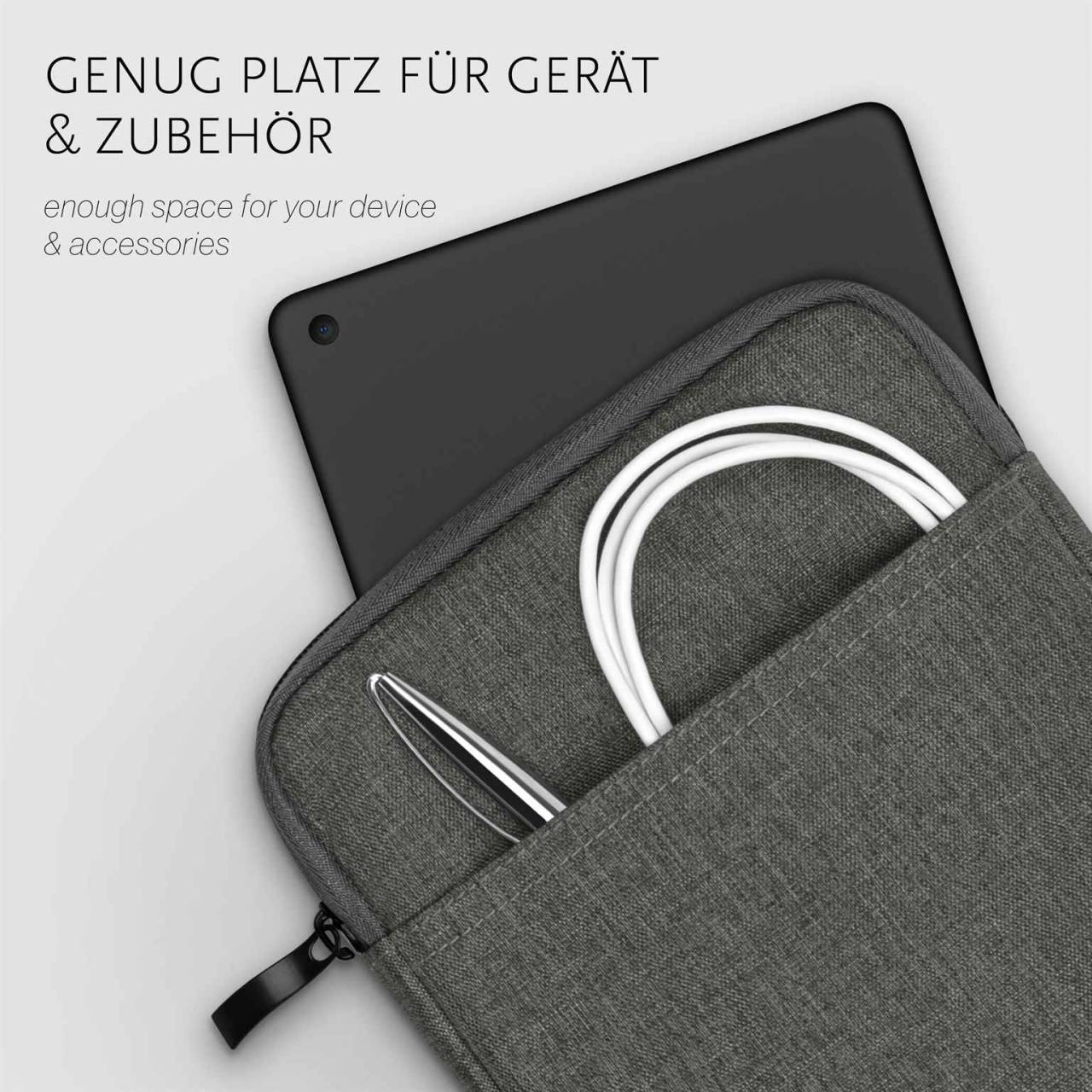 moex Dash Case für Apple iPad mini (1. Generation - 2012) – Sleeve Tablet Tasche mit Zubehörfach und Reißverschluss