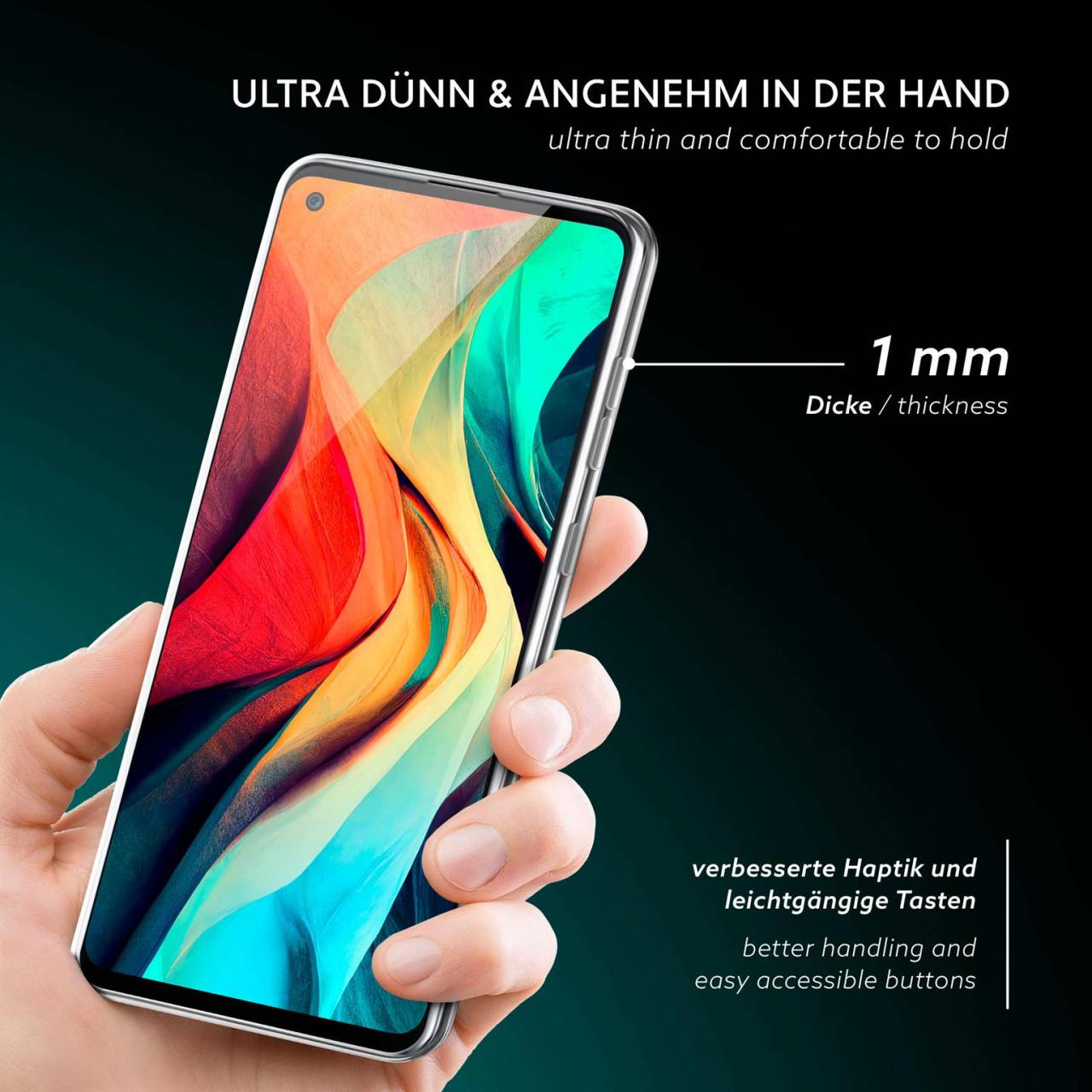 moex Aero Case für Samsung Galaxy A21s – Durchsichtige Hülle aus Silikon, Ultra Slim Handyhülle