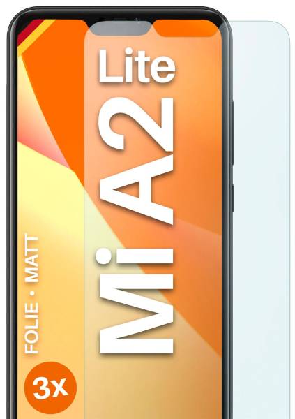 moex FlexProtect Matt für Xiaomi Mi A2 Lite – Anti Reflex Schutzfolie für besten Displayschutz, Matt