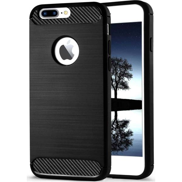 ONEFLOW Shift Case für Apple iPhone 8 Plus – Handyhülle aus robustem TPU in Carbon- & brushed Alu-Optik