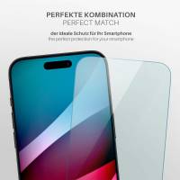 moex ShockProtect Klar für Apple iPhone 15 – Panzerglas für kratzfesten Displayschutz, Ultra klar