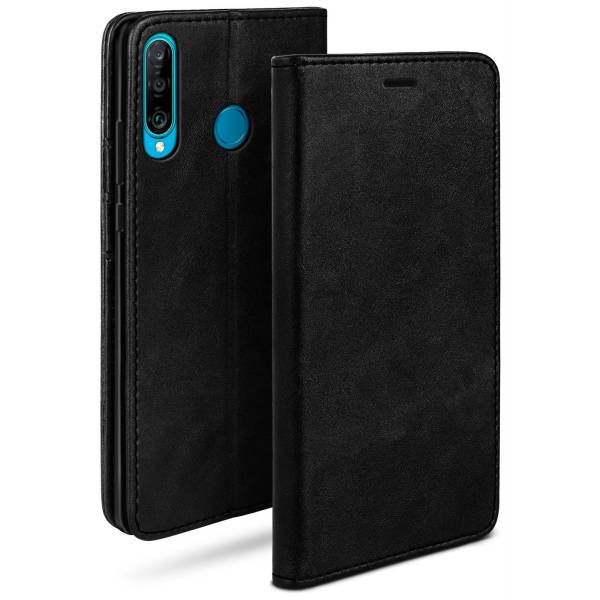 moex Casual Case für Huawei P30 Lite – 360 Grad Schutz Booklet, PU Lederhülle mit Kartenfach