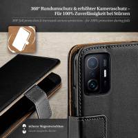 moex Book Case für Xiaomi 11T – Klapphülle aus PU Leder mit Kartenfach, Komplett Schutz