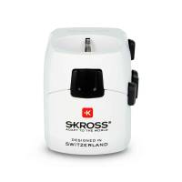 SKROSS Reiseadapter – PRO+ für 205+ Länder, passend für viele Geräte, Weltreise-Serie, mit USB- + Steckeradapter