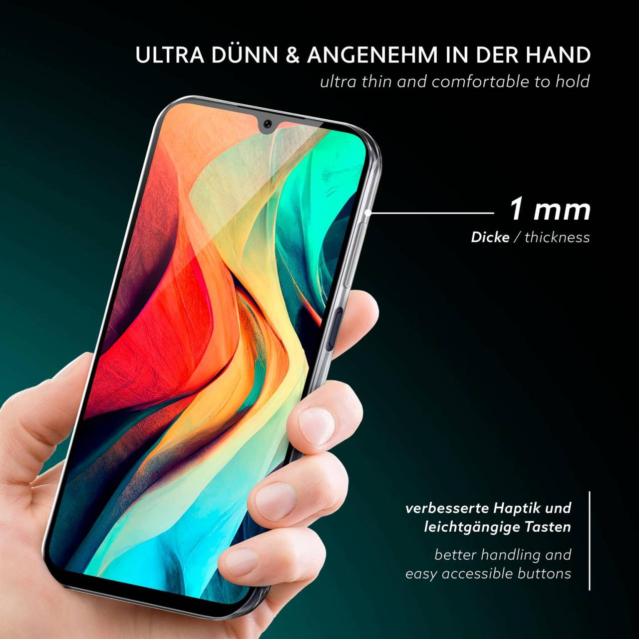 moex Aero Case für Samsung Galaxy A15 5G – Durchsichtige Hülle aus Silikon, Ultra Slim Handyhülle