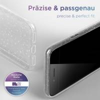 moex® Sparky Case für Apple iPhone SE 3. Generation (2022) – Stylische Glitzer Hülle, ultra slim Handyhülle, durchsichtig