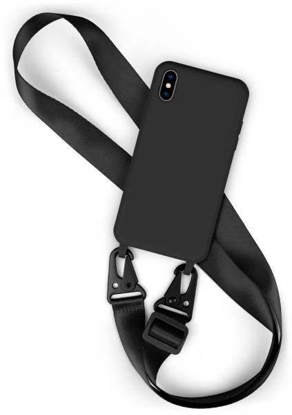moex Hover Cover für Apple iPhone XS – Umhängehülle mit abnehmbarer Handykette aus Nylon