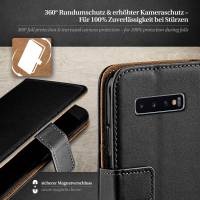 moex Book Case für Samsung Galaxy S10 – Klapphülle aus PU Leder mit Kartenfach, Komplett Schutz