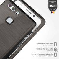 moex Brushed Case für Huawei P9 – Silikon Handyhülle, Backcover in Aluminium Optik