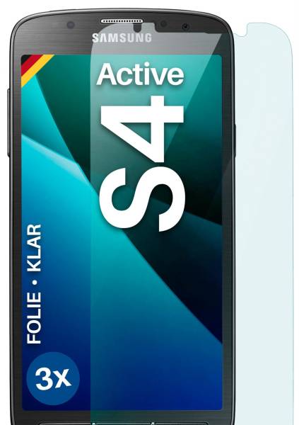 moex FlexProtect Klar für Samsung Galaxy S4 active – Schutzfolie für unsichtbaren Displayschutz, Ultra klar