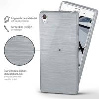 moex Brushed Case für Sony Xperia Z3 – Silikon Handyhülle, Backcover in Aluminium Optik
