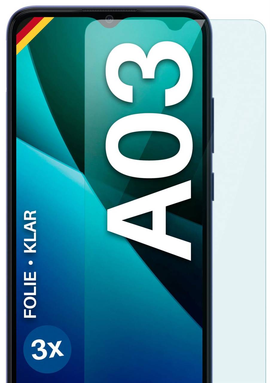 moex FlexProtect Klar für Samsung Galaxy A03 – Schutzfolie für unsichtbaren Displayschutz, Ultra klar