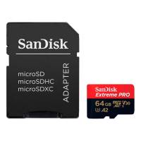 SanDisk microSDXC Karte – mit SD Slot Adapter für Smartphones und andere Geräte, Extreme PRO Serie, 64 GB