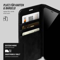 moex Casual Case für Apple iPhone 12 Pro – 360 Grad Schutz Booklet, PU Lederhülle mit Kartenfach