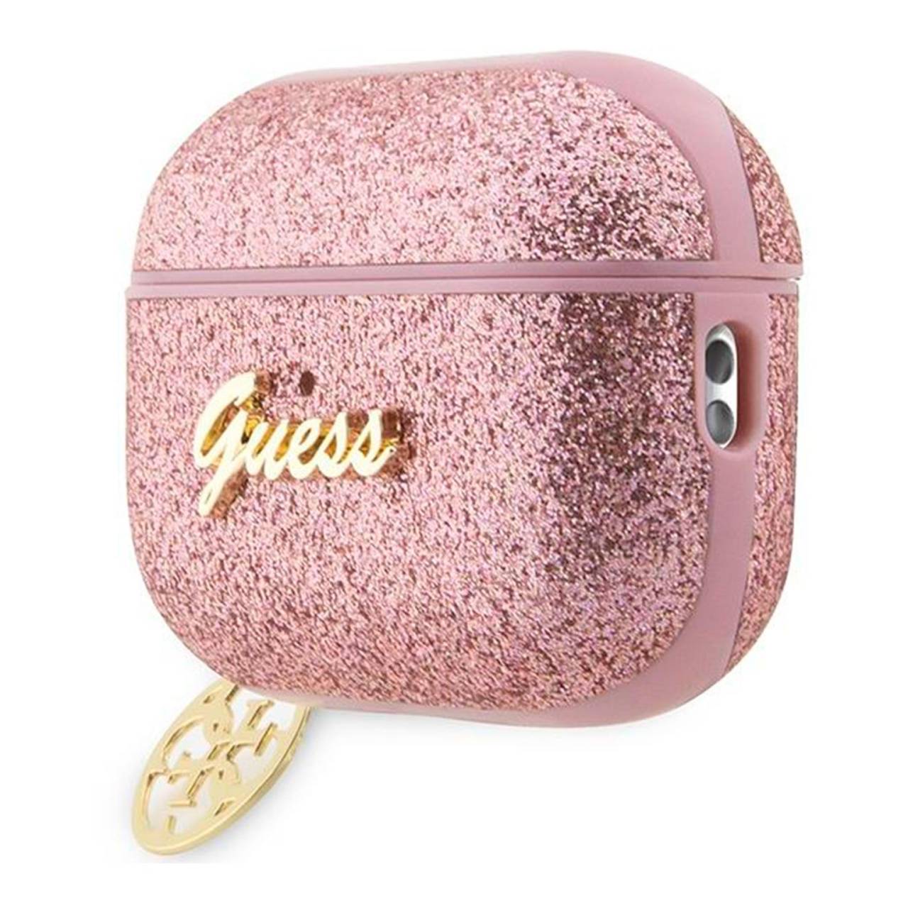 Guess Glitter Flake Hülle – Schutzhülle für True Wireless Kopfhörer mit Glitzer und kabellosem Laden