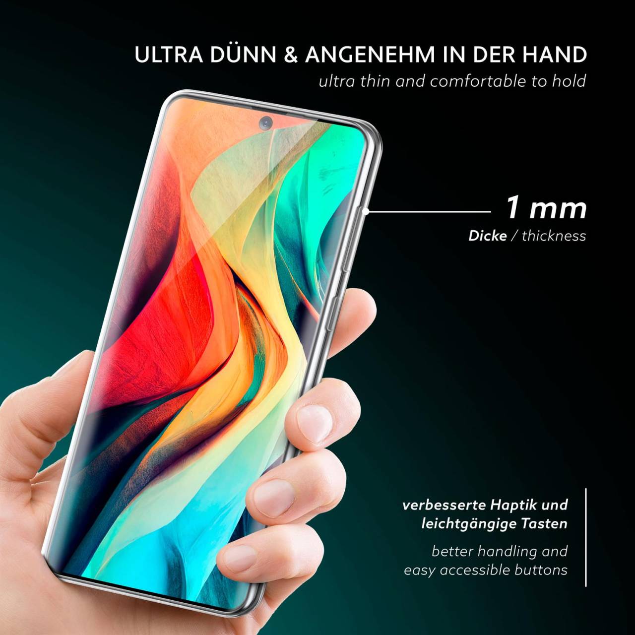 moex Aero Case für Samsung Galaxy S20 Ultra – Durchsichtige Hülle aus Silikon, Ultra Slim Handyhülle