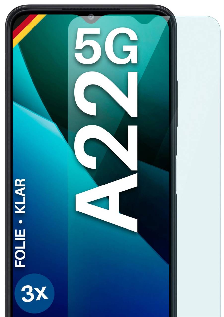 moex FlexProtect Klar für Samsung Galaxy A22 5G – Schutzfolie für unsichtbaren Displayschutz, Ultra klar