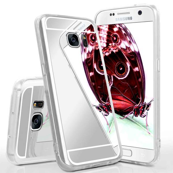 moex Mirror Case für Samsung Galaxy S7 – Handyhülle aus Silikon mit Spiegel auf der Rückseite