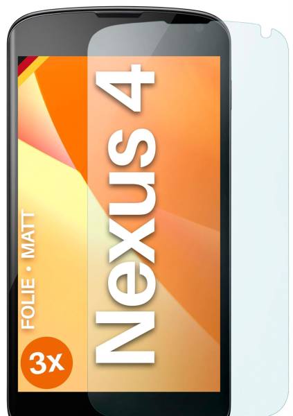 moex FlexProtect Matt für LG Google Nexus 4 – Anti Reflex Schutzfolie für besten Displayschutz, Matt