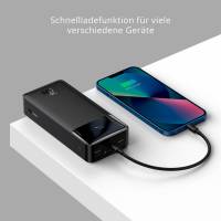 Baseus Powerbank – 2x USB-A + 1x USB-C bidirektional für Smartphones und andere Geräte – Bipow Serie, 30000 mAh