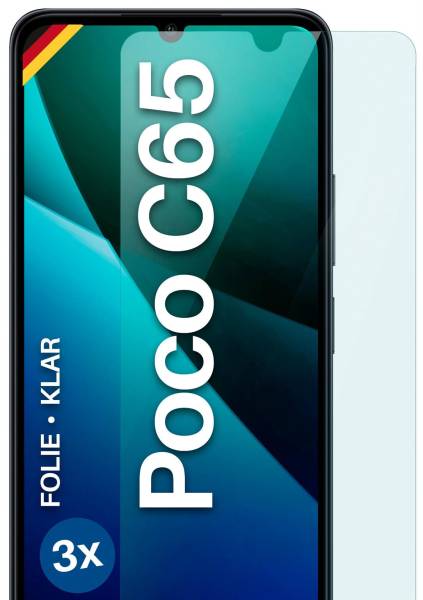 moex FlexProtect Klar für Xiaomi Poco C65 – Schutzfolie für unsichtbaren Displayschutz, Ultra klar