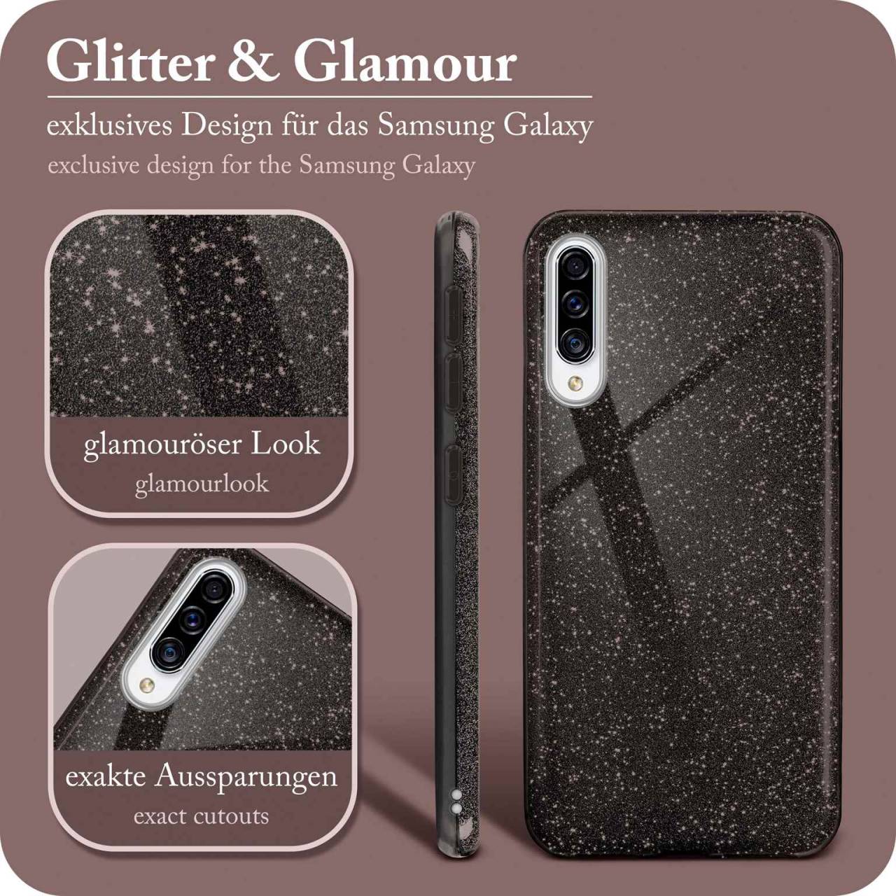 ONEFLOW Glitter Case für Samsung Galaxy A50 – Glitzer Hülle aus TPU, designer Handyhülle