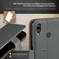 moex Book Case für Huawei P20 Lite – Klapphülle aus PU Leder mit Kartenfach, Komplett Schutz