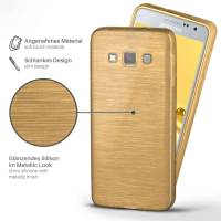 moex Brushed Case für Samsung Galaxy A7 (2015) – Silikon Handyhülle, Backcover in Aluminium Optik