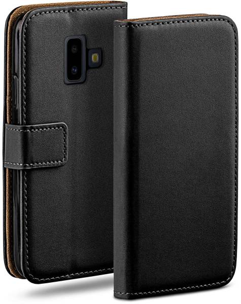 moex Book Case für Samsung Galaxy J6 Plus – Klapphülle aus PU Leder mit Kartenfach, Komplett Schutz