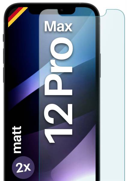 moex ShockProtect Matt für Apple iPhone 12 Pro Max – Panzerglas für kratzfesten Displayschutz, Anti Reflex