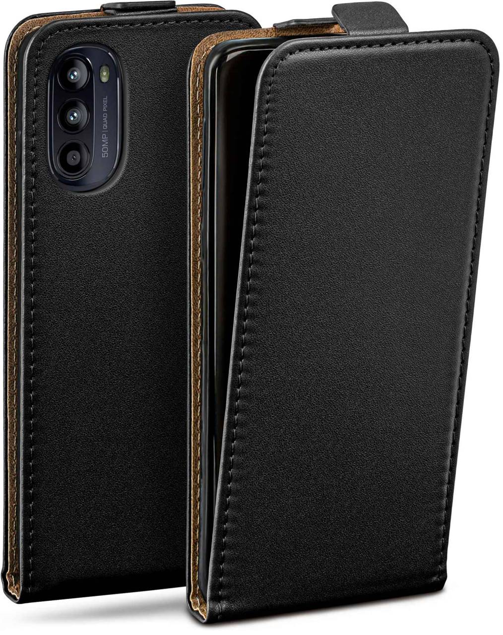 moex Flip Case für Motorola Moto G52 – PU Lederhülle mit 360 Grad Schutz, klappbar