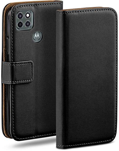 moex Book Case für Motorola Moto G9 Power – Klapphülle aus PU Leder mit Kartenfach, Komplett Schutz