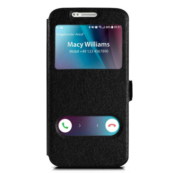 moex Comfort Case für Samsung Galaxy S6 – Klapphülle mit Fenster, ultra dünnes Flip Case