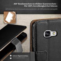 moex Book Case für Samsung Galaxy A5 (2016) – Klapphülle aus PU Leder mit Kartenfach, Komplett Schutz