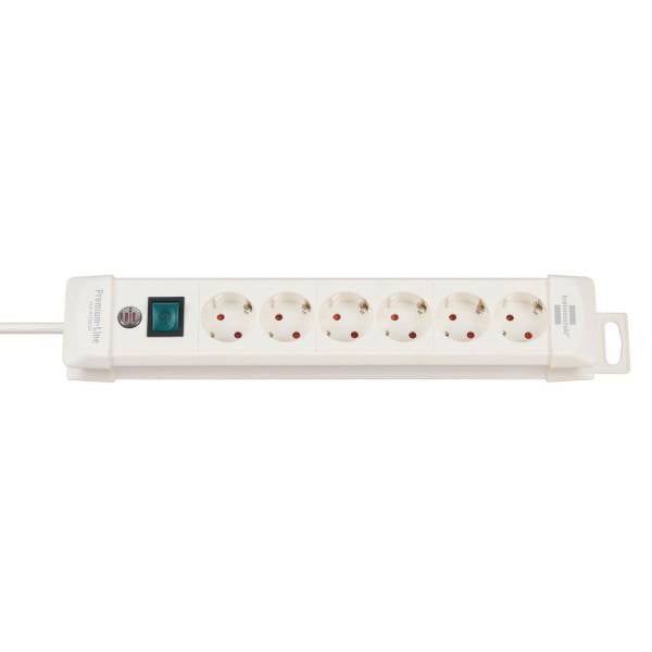 brennenstuhl Premium-Line Steckdosenleiste 6-fach – Steckdosenleiste 6-fach mit 3m Kabel und Schalter
